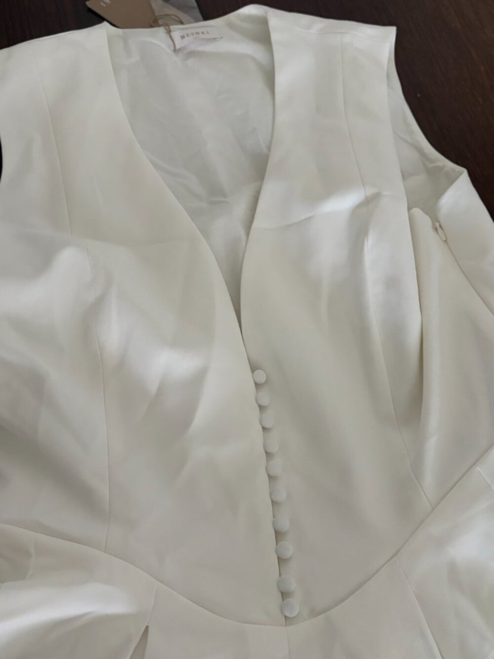 Meshki Keely White V-Neck Midi Dress - Picture 6 of 8